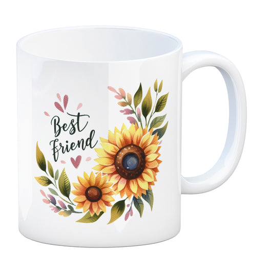 Beste Freundin Sonnenblume Kaffeebecher mit Spruch Best friend