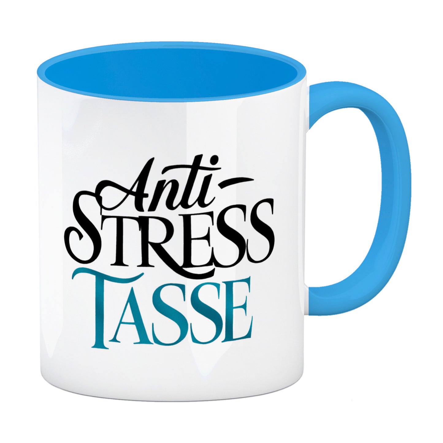 Anti-Stress Tasse Kaffeebecher in hellblau für Ruhe