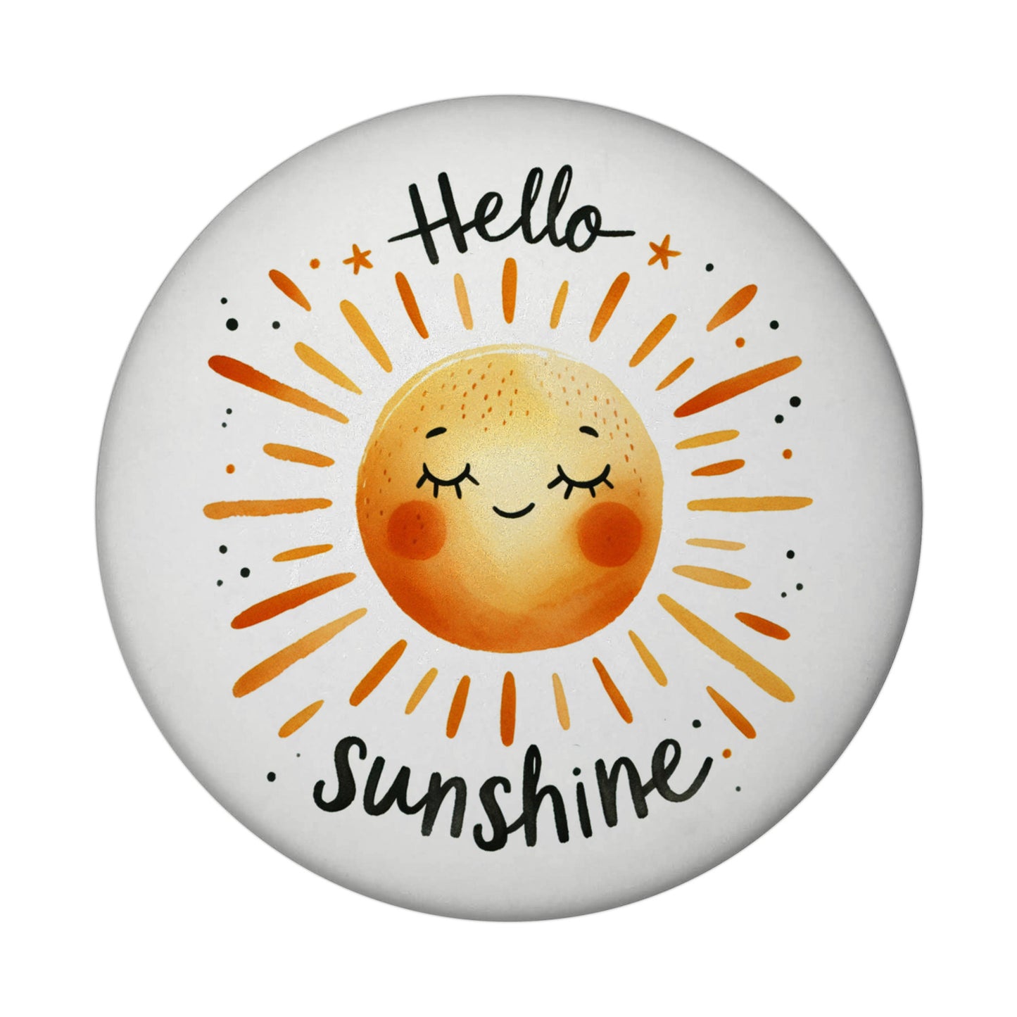 Sonne Freundschaft Magnet rund mit Spruch Hello sunshine