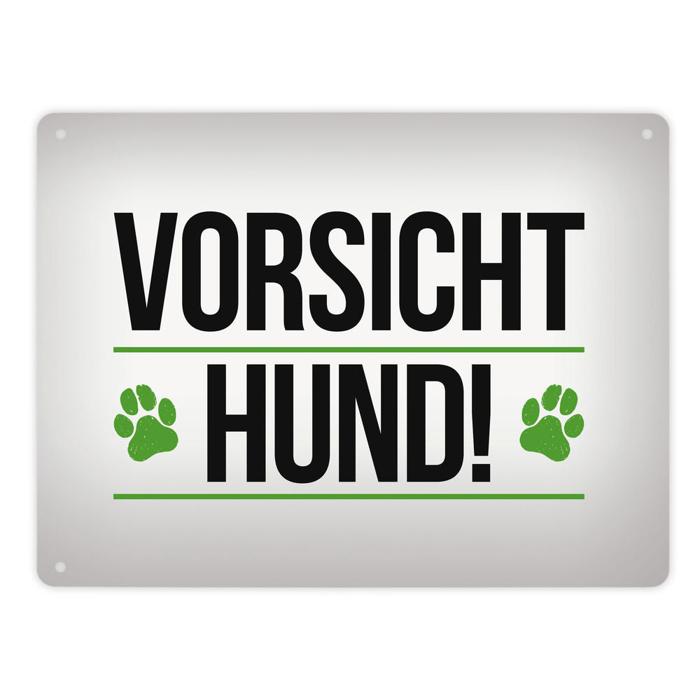 Metallschild XL mit Spruch: Vorsicht Hund!