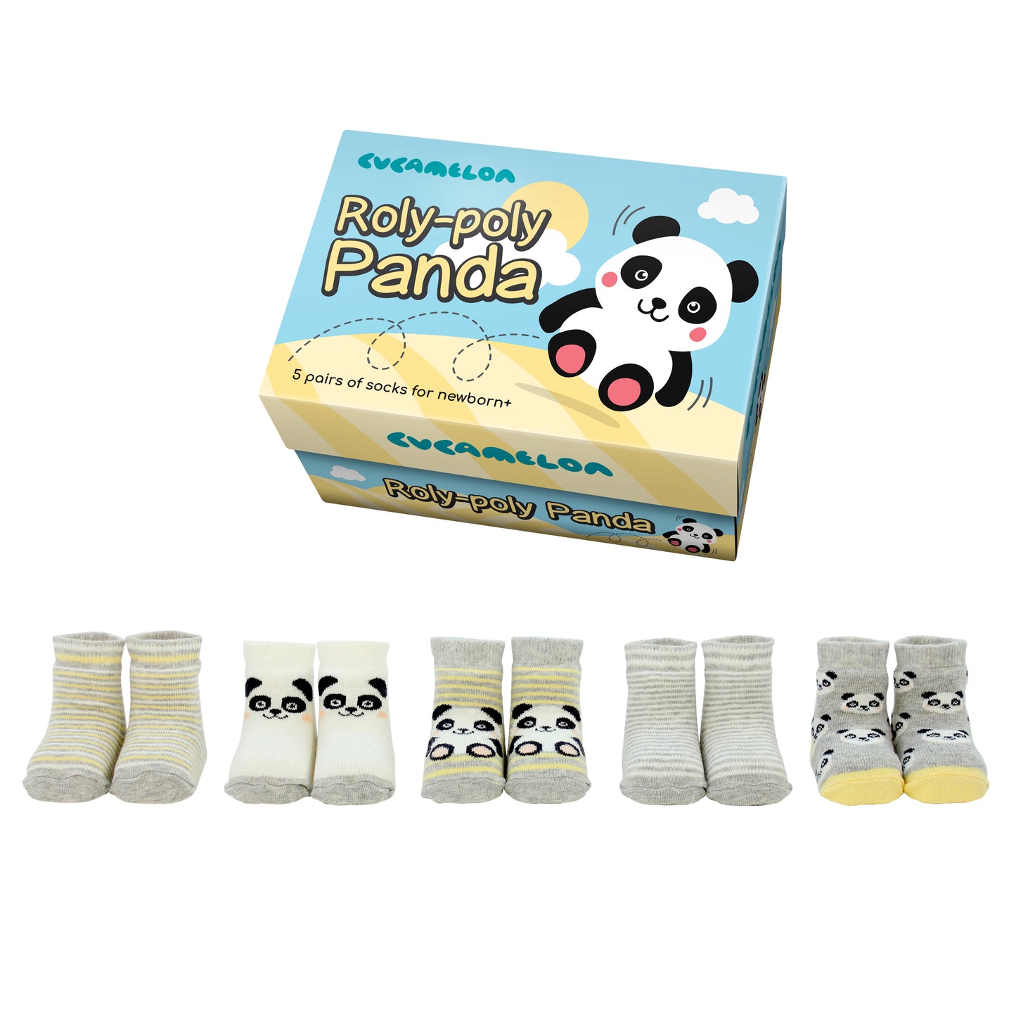 Panda Cucamelon Socken für Babys (5 Paar )