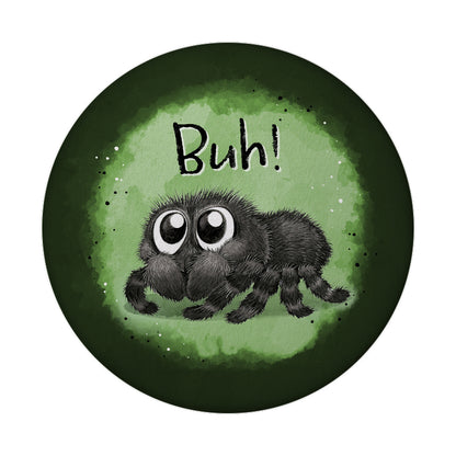 Buh! Flauschige Spinne Magnet rund