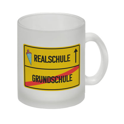 Realschule Ortsschild Glas Tasse zur Einschulung