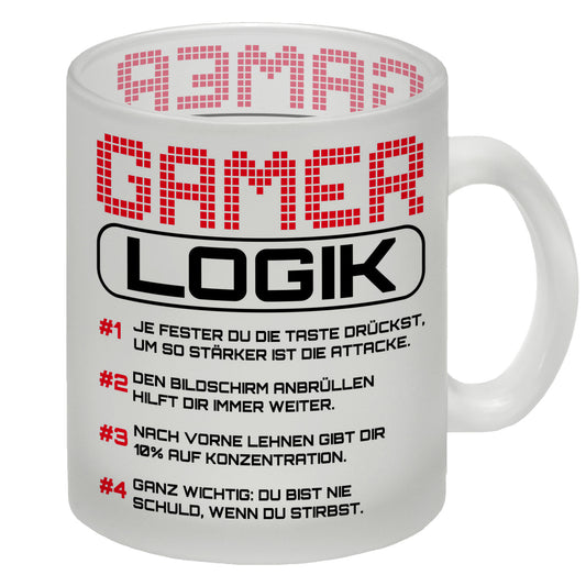 Gamer Logik Glas Tasse in rot