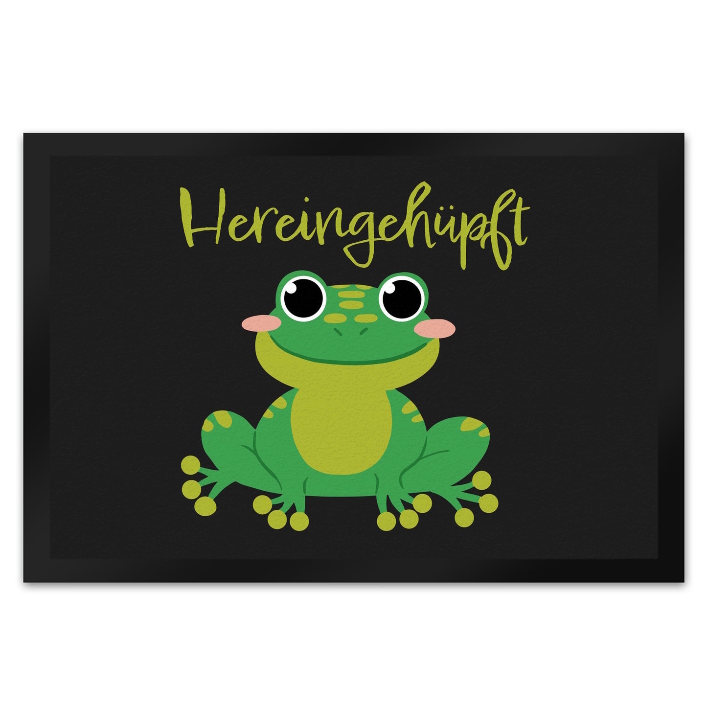 Hereingehüpft Fußmatte XL in 40x60 cm mit süßem Frosch