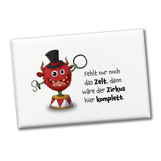 Freches Monster in rot Souvenir Souvenir Magnet mit lustigem Spruch