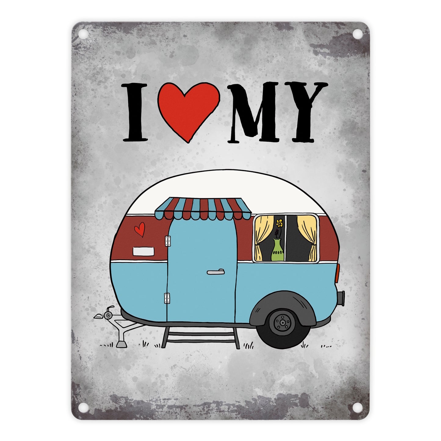 I love my Caravan Wohnwagen Metallschild