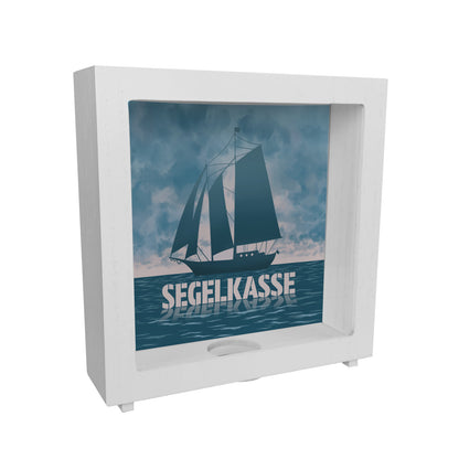 Segelkasse Rahmen Spardose aus Holz mit Segelschiff