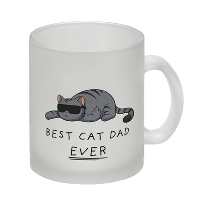 Best cat dad ever. Glas Tasse Der Kaffeebecher ist ideal für Katzenliebhaber, die das gern auf humoristische Art zeigen. Der Becher ist ideal für zu Hause, aber auch auf der Arbeit oder im Büro. Verschenke den Becher an Männer, Kollegen und Freunde zum Ge