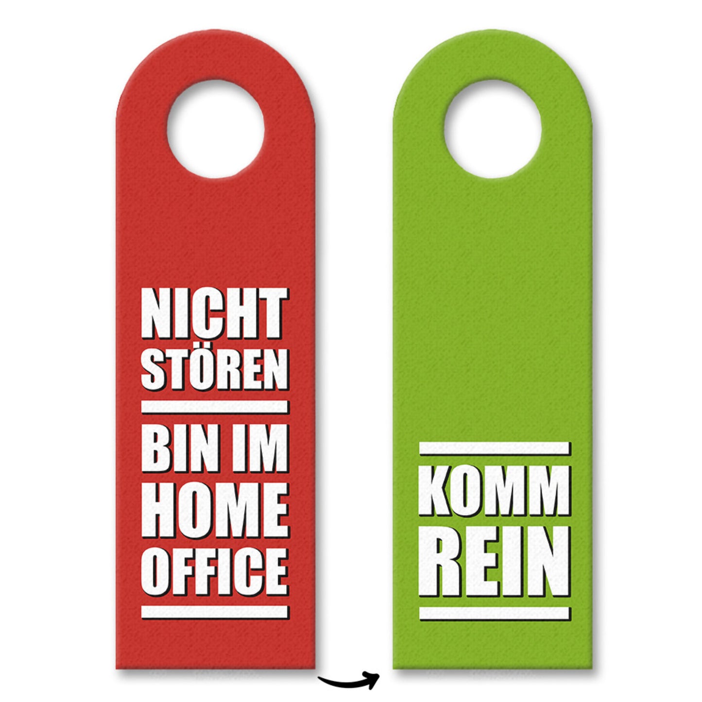 Nicht stören, Homeoffice oder Komm rein Türhänger in rot-grün