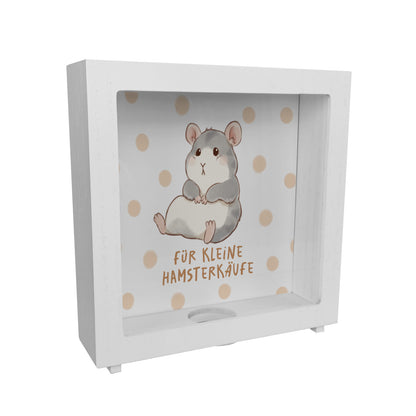 Hamster Rahmen Spardose aus Holz mit Spruch Für kleine Hamsterkäufe