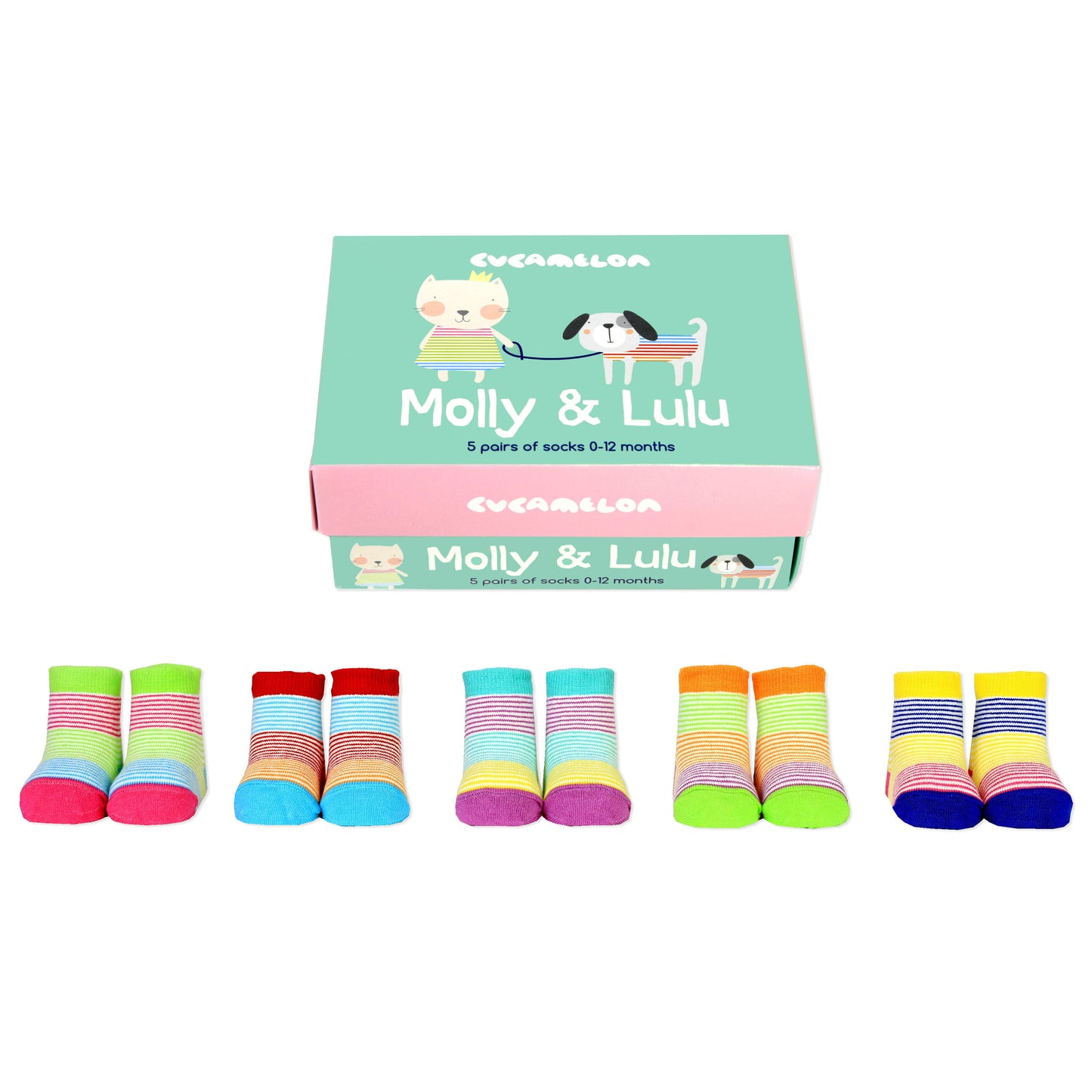 Molly & Lulu Cucamelon Socken für Babys (5 Paar)