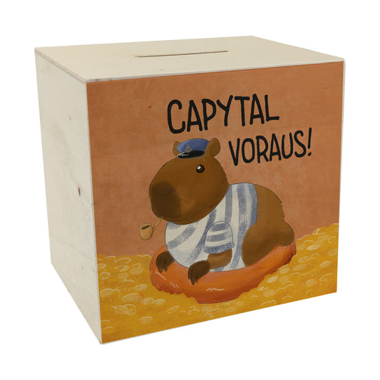 Capytal voraus Capybara Spardose aus Holz