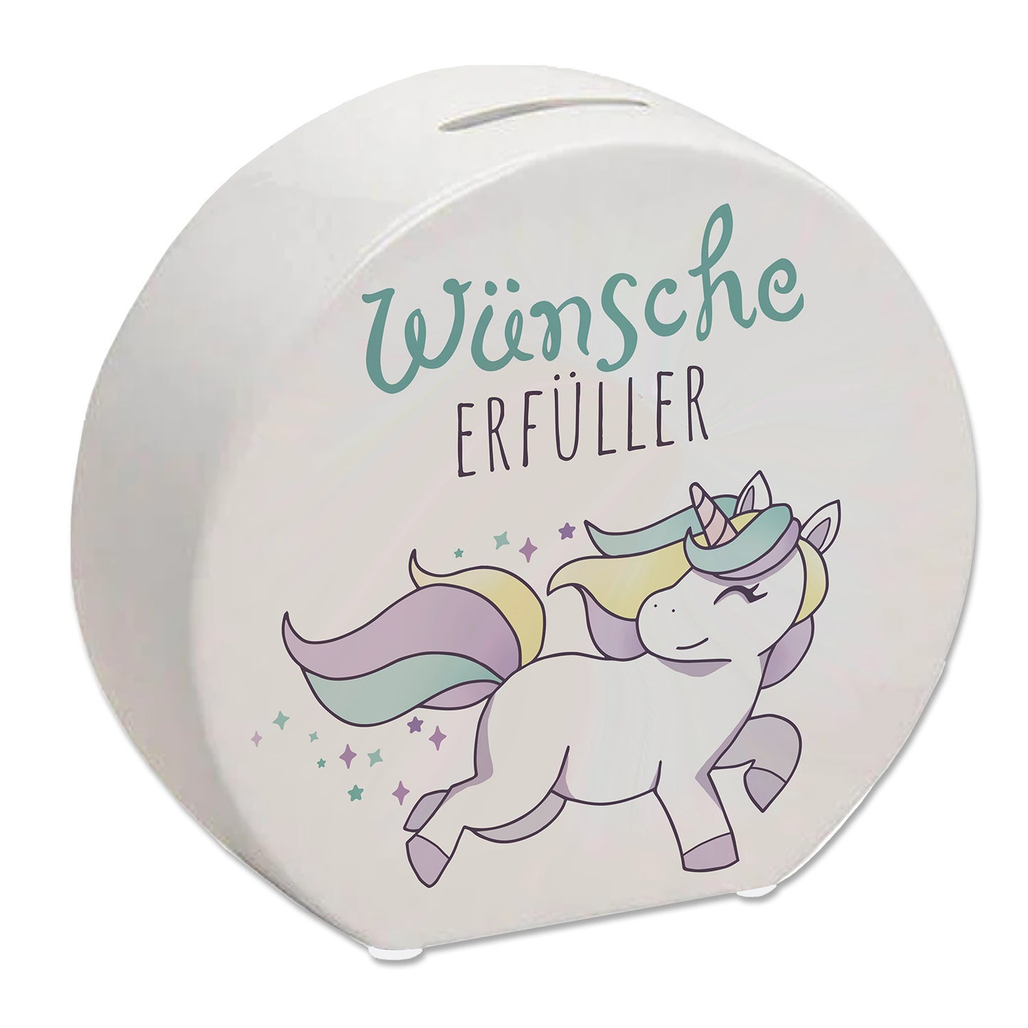 Einhorn Spardose mit Spruch Wünscheerfüller