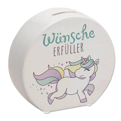 Einhorn Spardose mit Spruch Wünscheerfüller