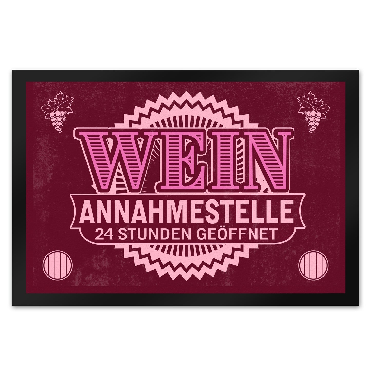 Wein Annahmestelle Fußmatte XL in 40x60 cm mit lustigem Spruch und Weinmotiven