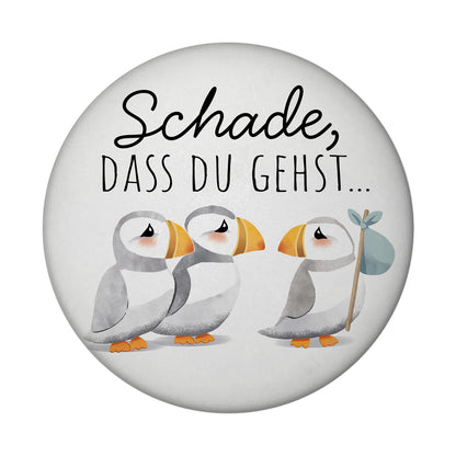 Schade, dass du gehst Papageitaucher Magnet rund rund Abschied Kollege