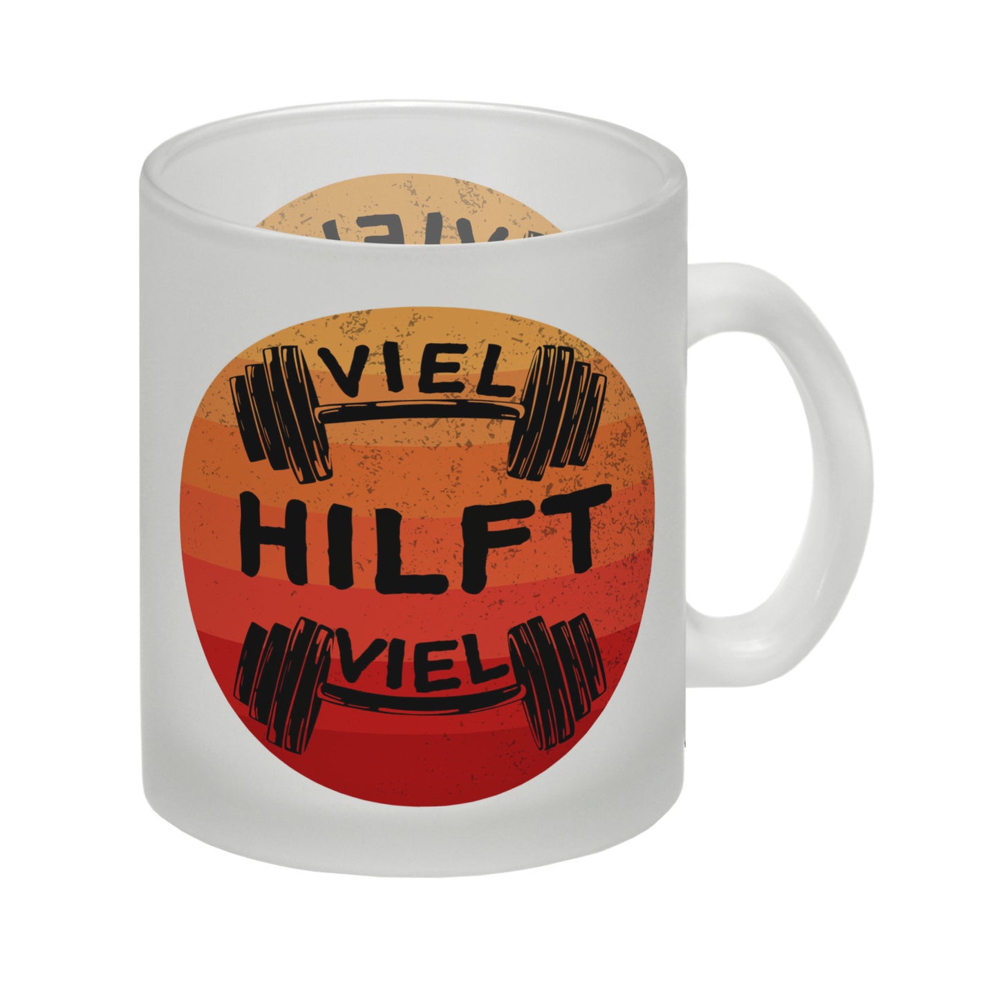 Viel hilft viel Fitness Glas Tasse für Sportler