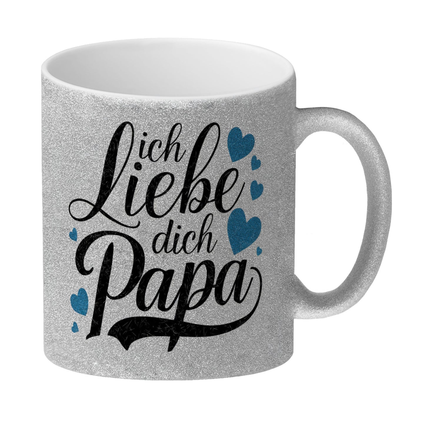 Ich Liebe Dich Papa Glitzer-Kaffeebecher