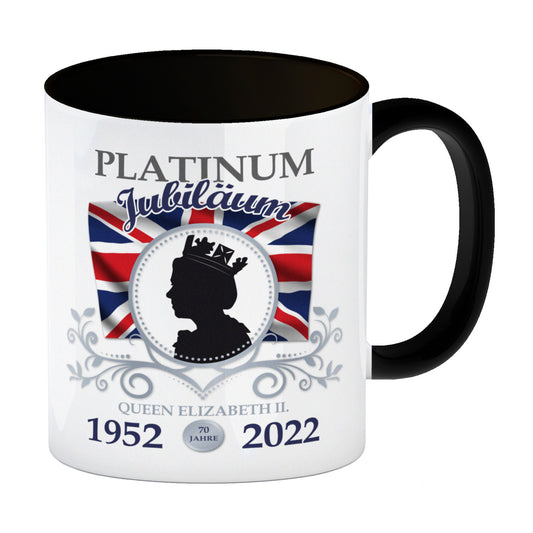 Platinum Jubiläum Queen Kaffeebecher Schwarz