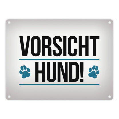 Vorsicht Hund! Pfoten Metallschild