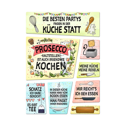 Küchen Kühlschrankmagnete zum Thema Kochen im 8er Set