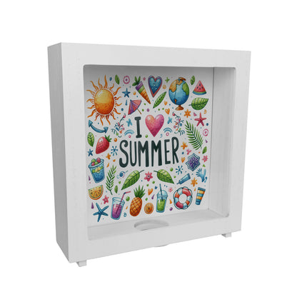 Sommer Rahmen Spardose aus Holz mit Spruch I love summer