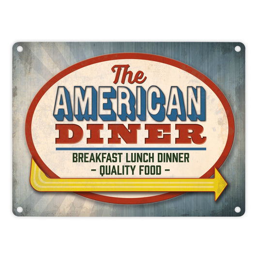 Metallschild mit Classic American Diner Motiv