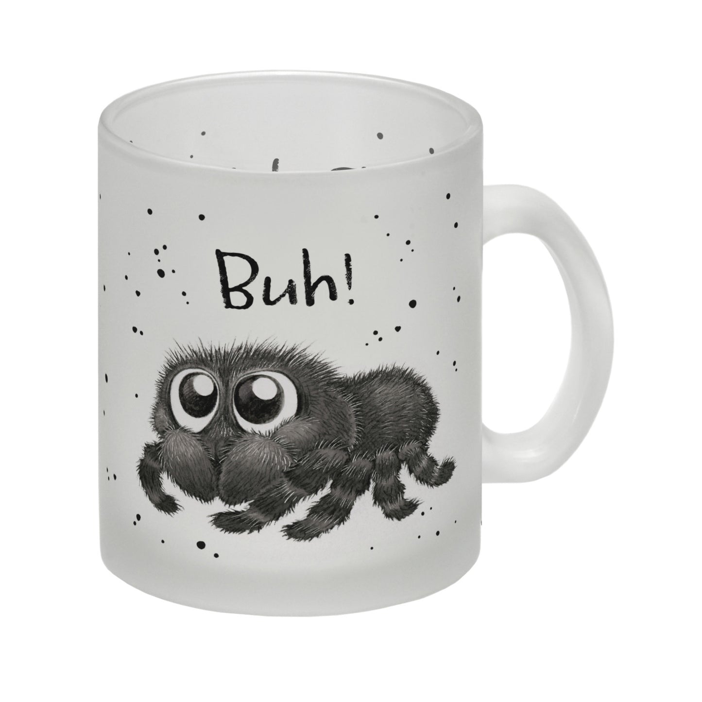 Buh! Flauschige Spinne Glas Tasse