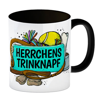 Herrchens Trinknapf Kaffeebecher Henkel und Innenseite Schwarz