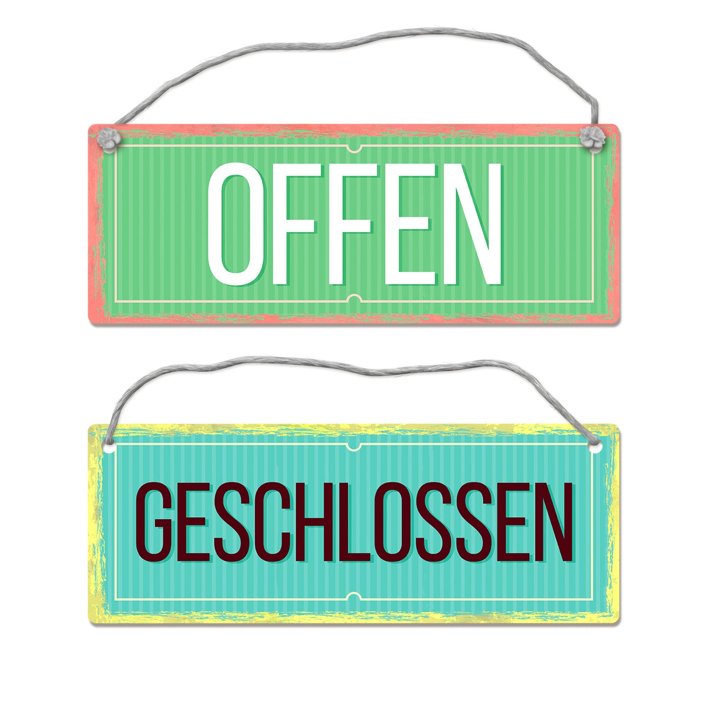 Offen oder Geschlossen Wendeschild mit Kordel