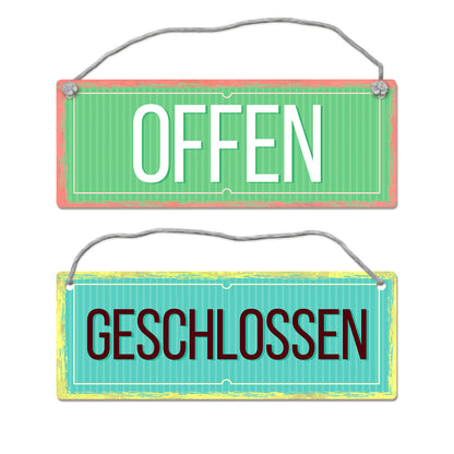 Offen oder Geschlossen Wendeschild mit Kordel