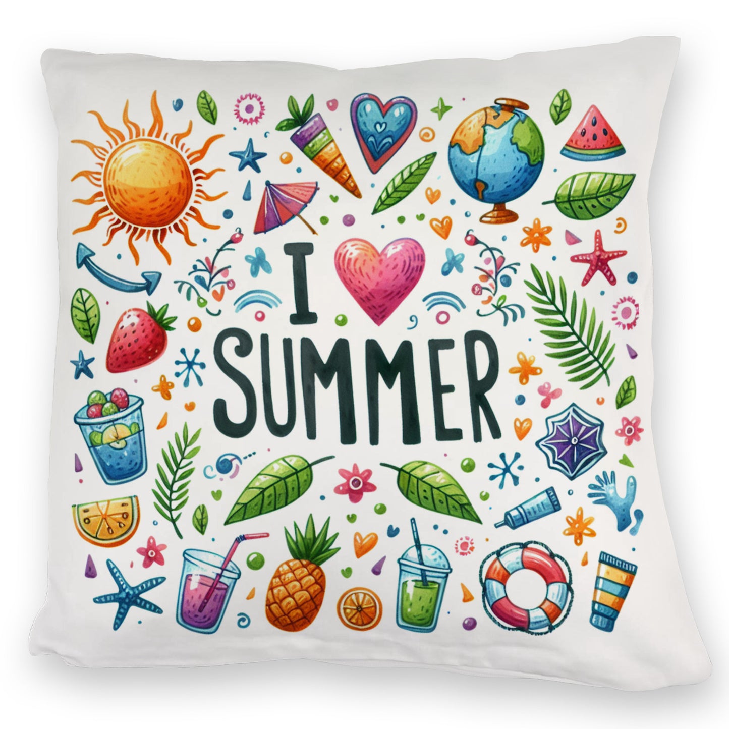 Sommer Kuschelkissen mit Spruch I love summer