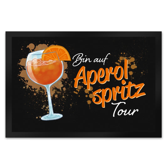 Cocktail Fußmatte XL in 40x60 cm mit Spruch Bin auf Aperol Spritz Tour