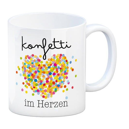 Konfetti im Herzen Karneval Geschenk Kaffeebecher