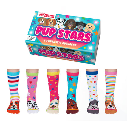 Pup Stars Welpen Oddsocks Socken in 30,5-38,5 im 6er Set