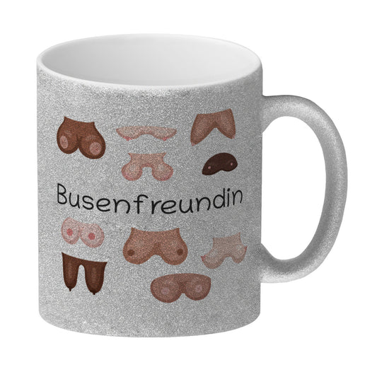 Busenfreundin Glitzer-Kaffeebecher mit verschiedenen Brüsten