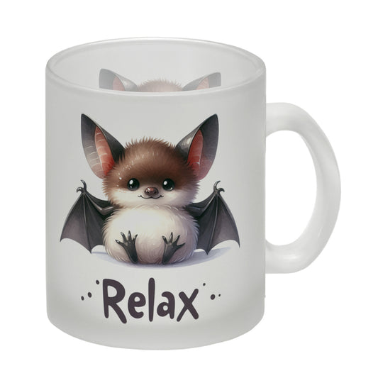 Baby Fledermaus Glas Tasse mit Spruch Relax