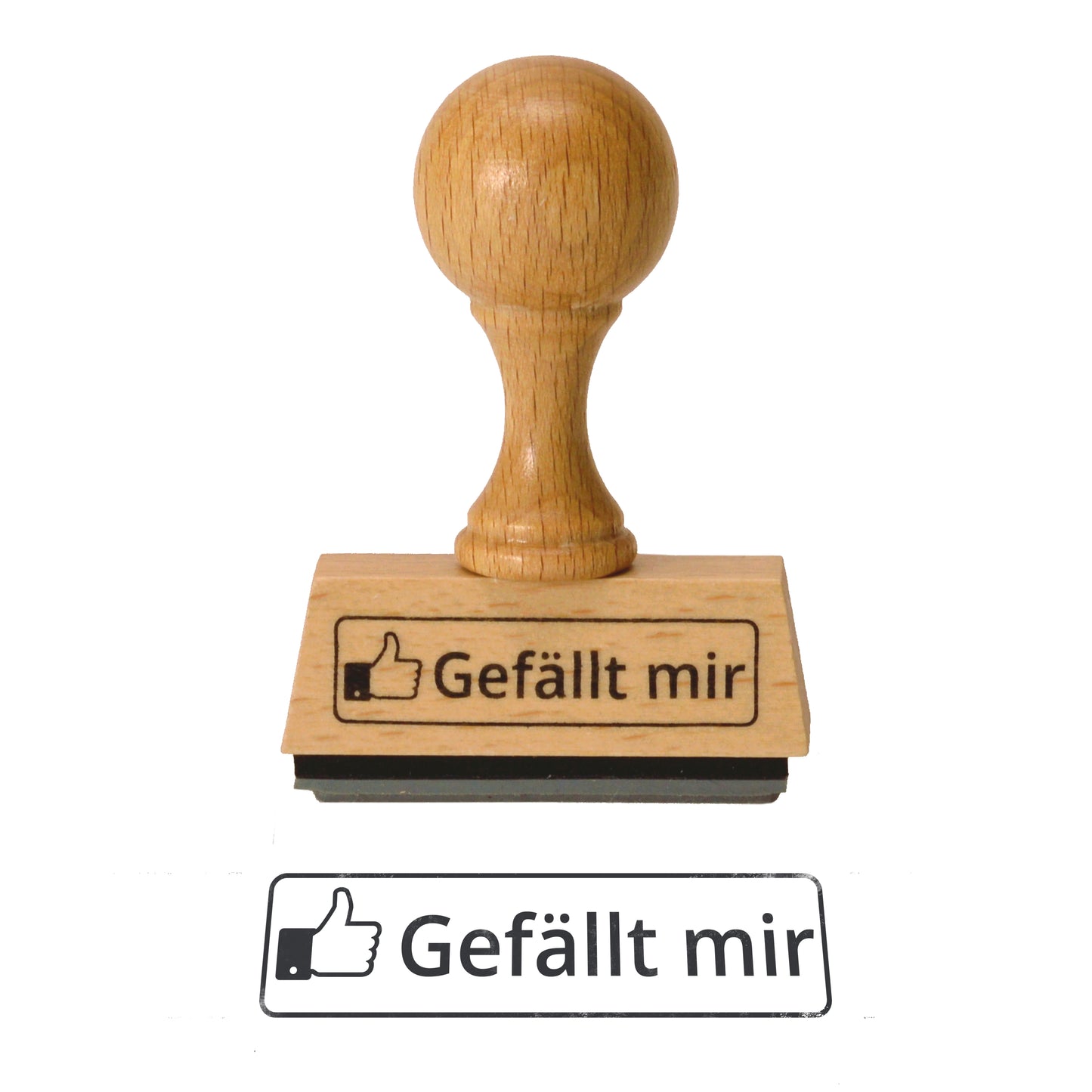 Der Gefällt mir Holzstempel