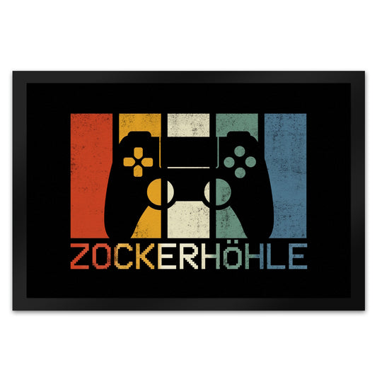 Zockerhöhle Fußmatte XL in 40x60 cm im coolen Retro Design