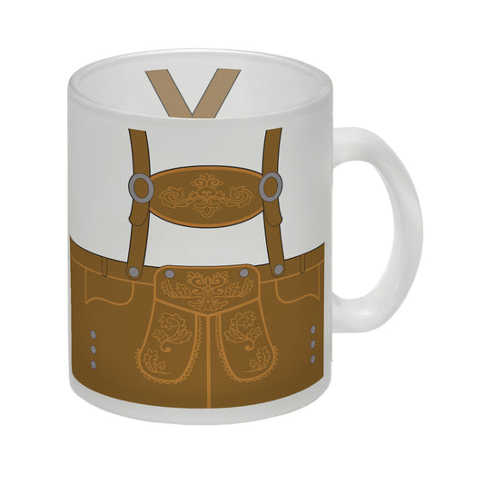 Lederhosen-Motiv Glas Tasse