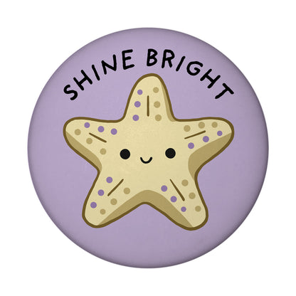 Jelly & Friends Seestern Magnet rund mit Spruch Shine bright