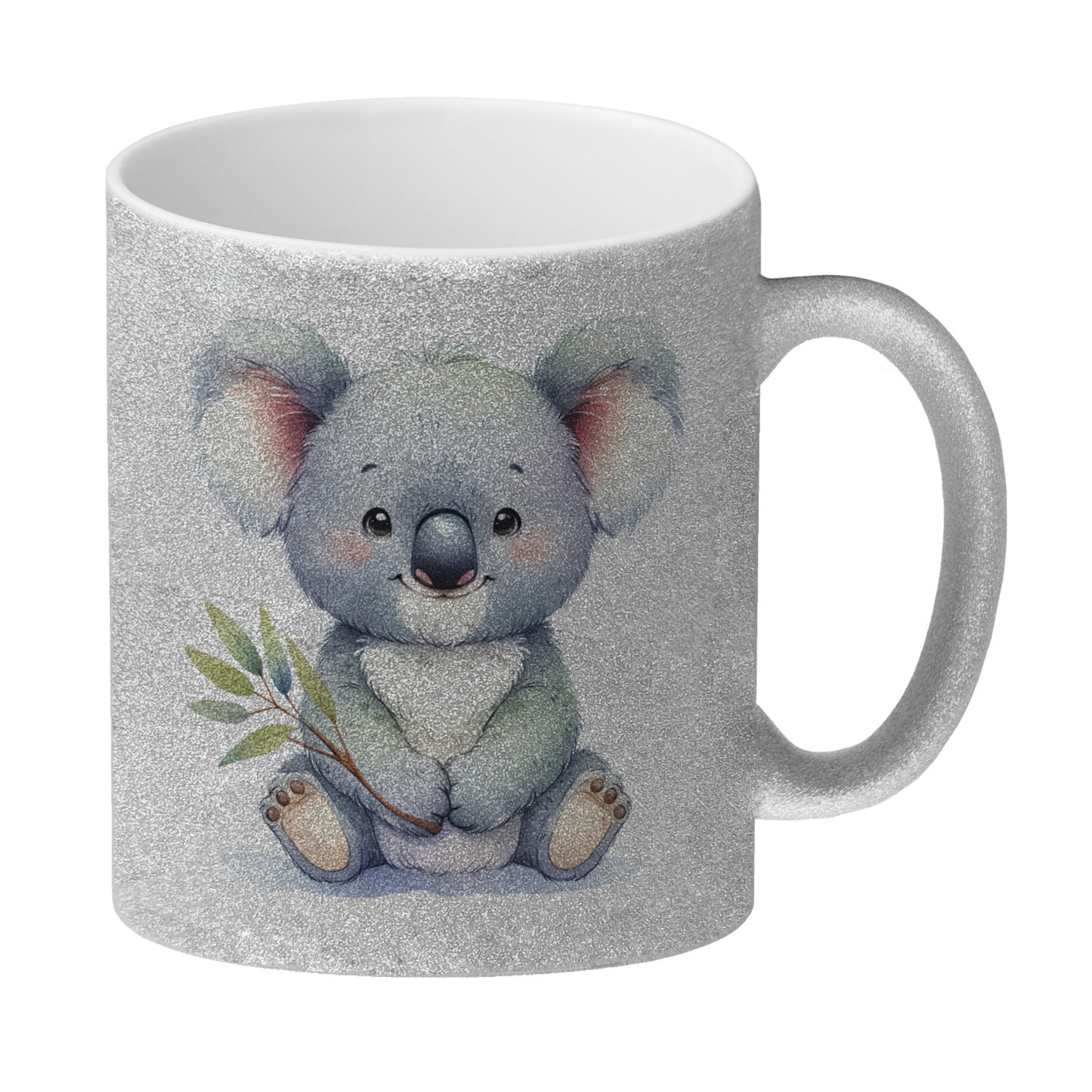 Sitzender Koala Glitzer-Kaffeebecher