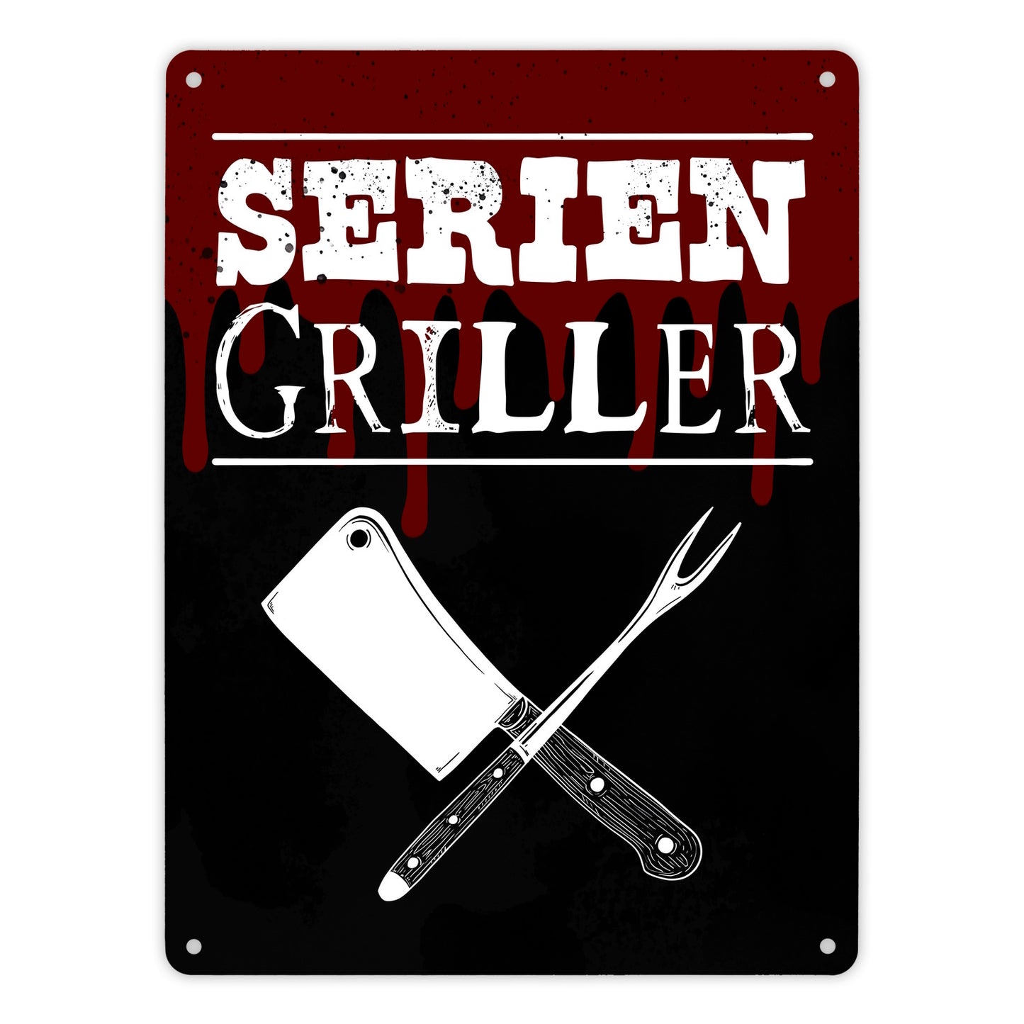 Seriengriller Metallschild XL in 21x28 cm für den Grill als Gartendeko