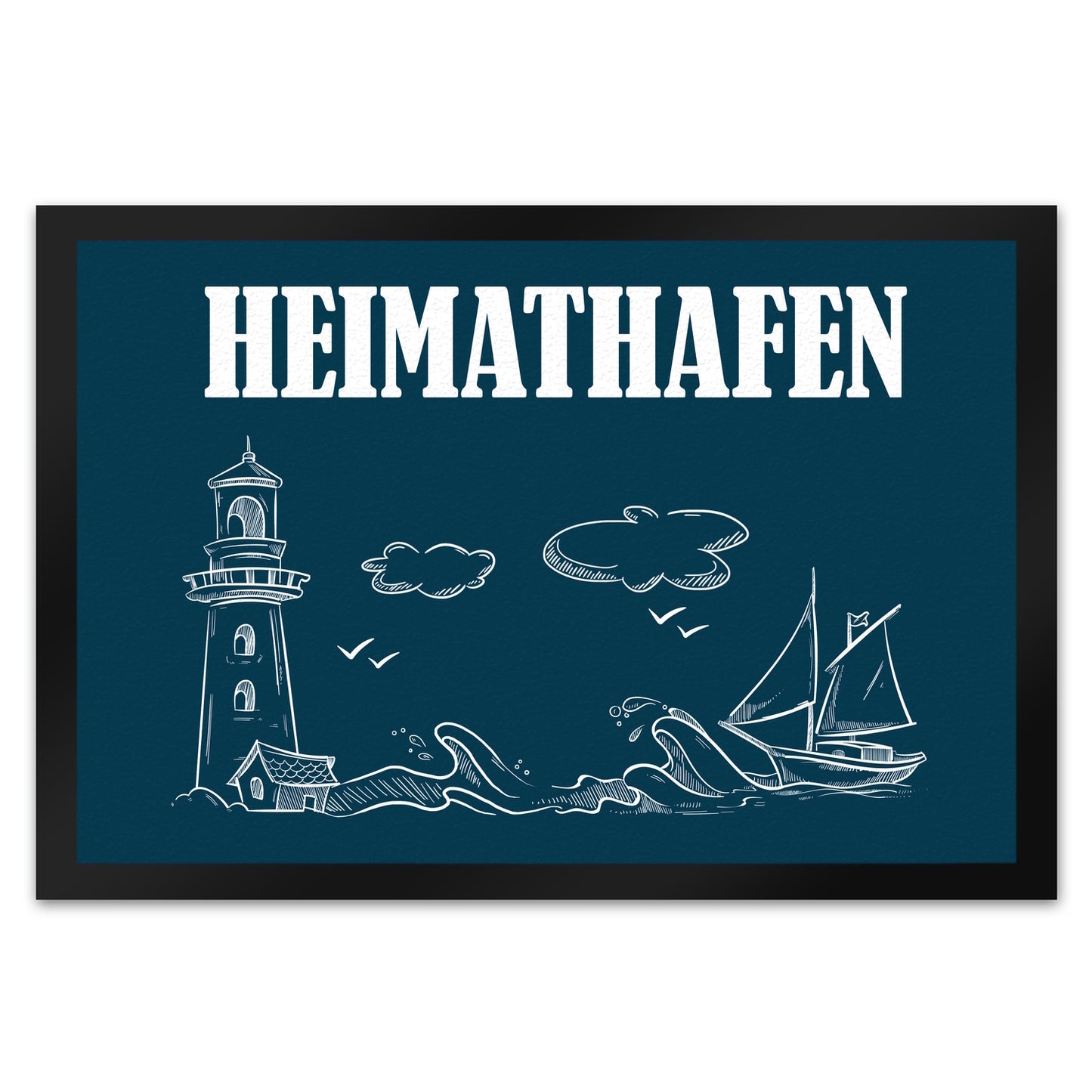 Heimathafen Fußmatte XL mit Hafen Motiv