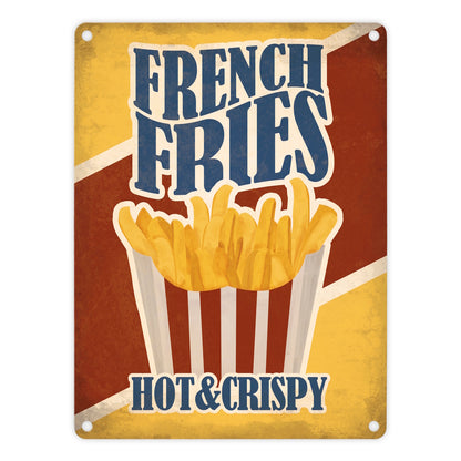 Metallschild mit American Diner Classics - French Fries Motiv