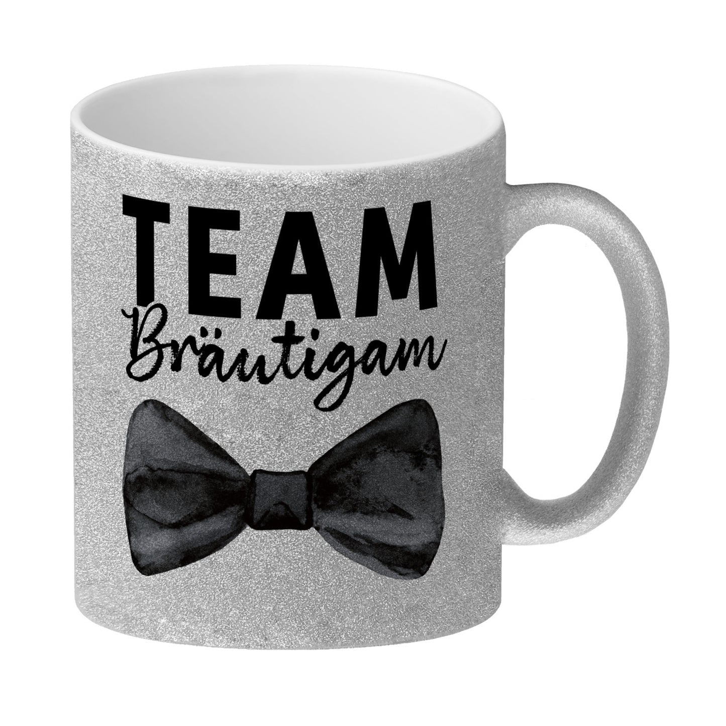 Trauzeuge Glitzer-Kaffeebecher mit Spruch Team Bräutigam