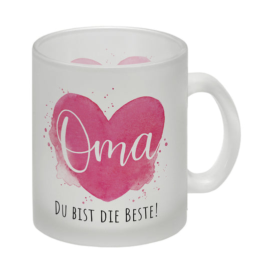 Beste Oma Glas Tasse mit Spruch Oma Du bist die Beste