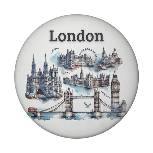 Skyline London Magnet rund