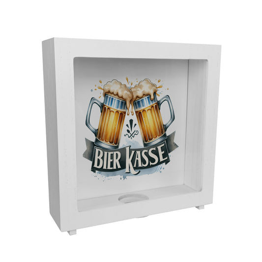 Bier Rahmen Spardose aus Holz mit Spruch Bier Kasse